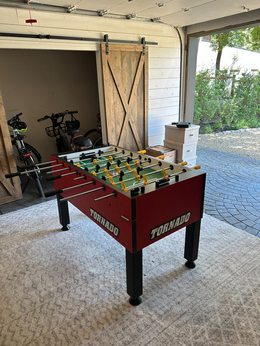 Tornado T-3000 Competition Foosball Table in Crimson Red Installation