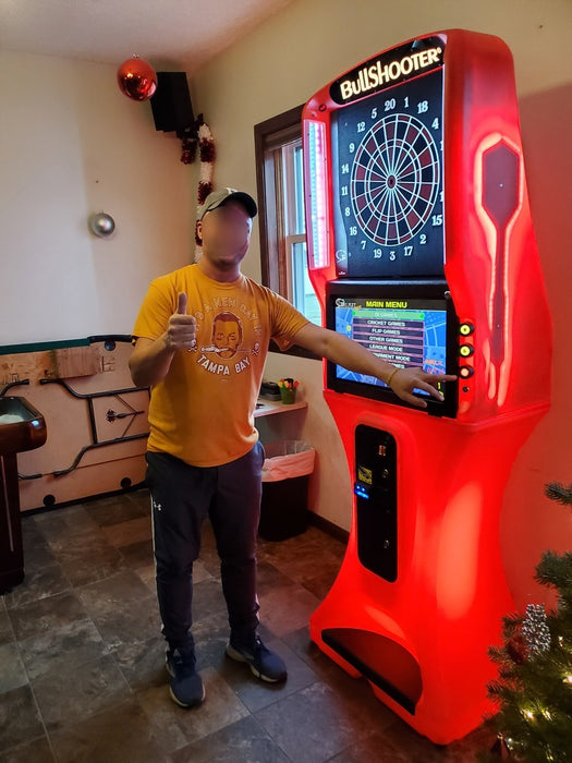 Arachnid Bullshooter Galaxy 3 Fire Dartboard Coin Operated in Red Happy Customer