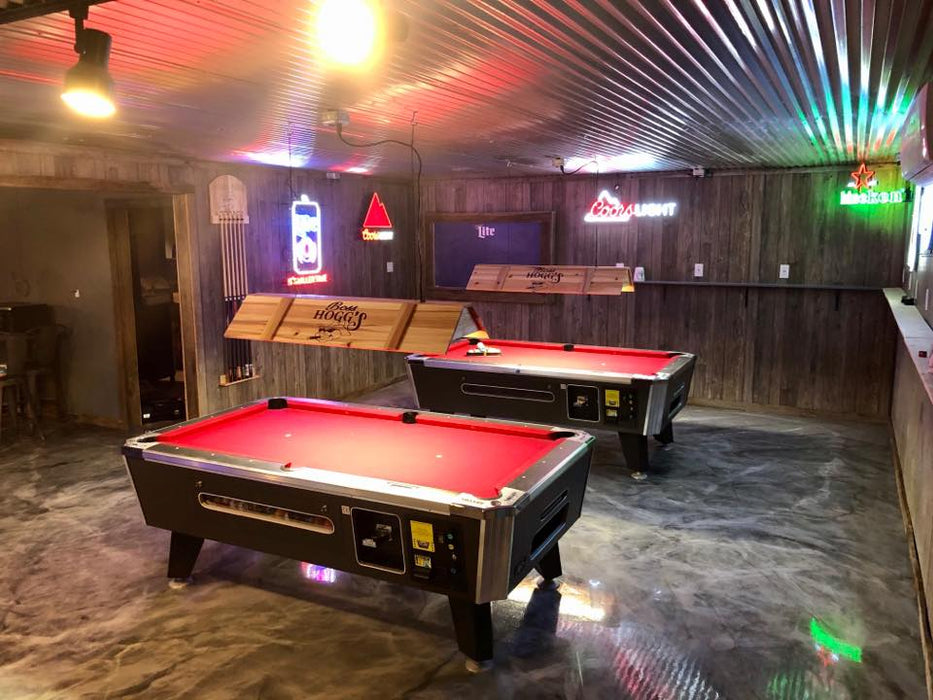 Valley Panther ZD-X Coin Operated Pool Table with Red Felt