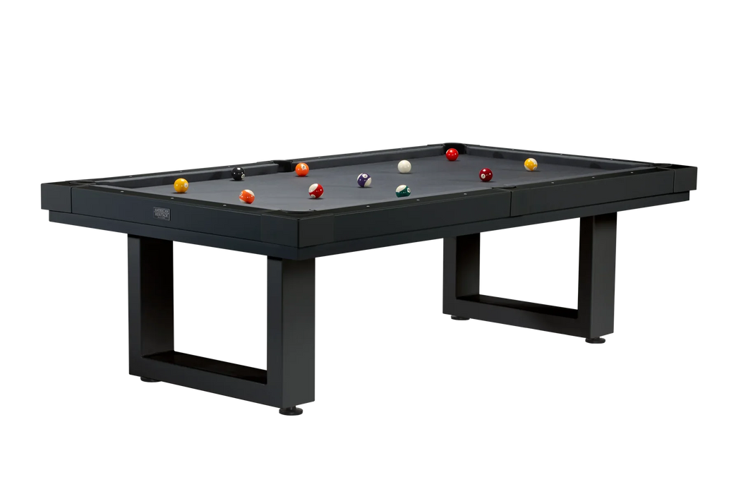 American Heritage  Billiards Lanai 8' Outdoor Slate Pool Table In Obsidian Black