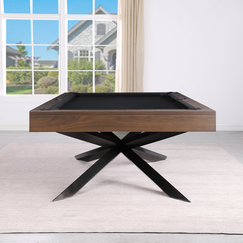 Playcraft Stella 8' Slate Pool Table in Walnut Gray — Luxe Game Tables