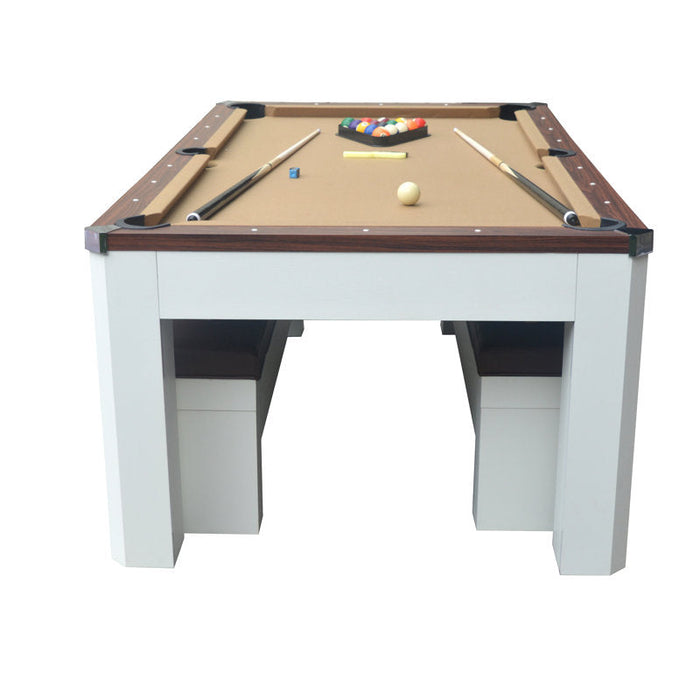 Hathaway Newport 7-ft Pool Table Combo Set w/ Benches in White