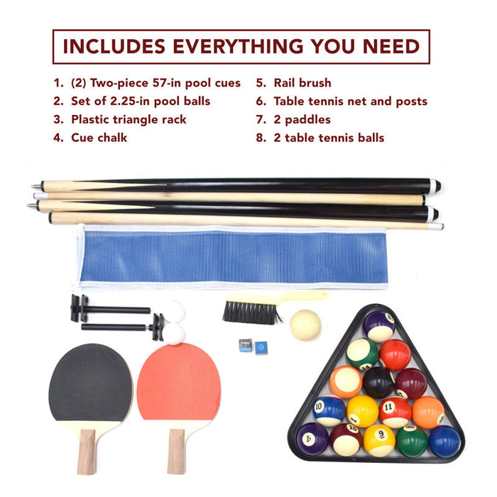 Hathaway Newport 7-ft Pool Table Combo Set w/ Benches in White