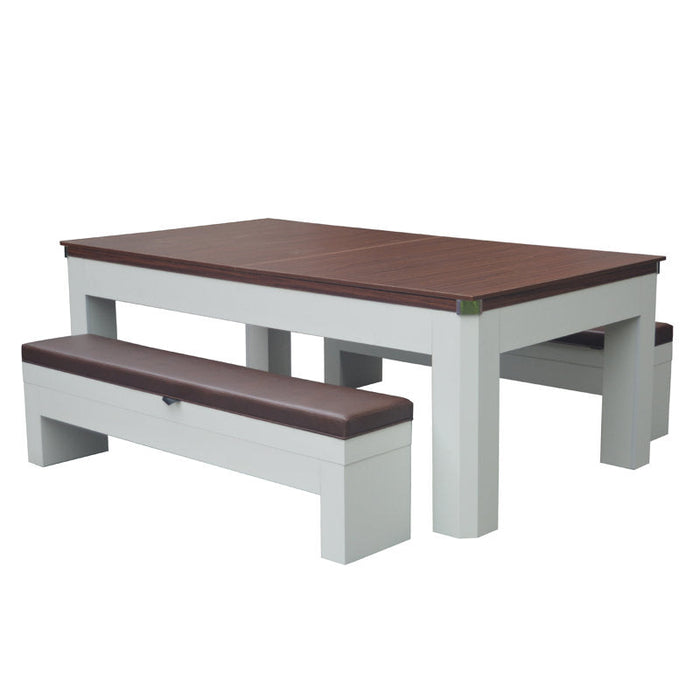 Hathaway Newport 7-ft Pool Table Combo Set w/ Benches in White