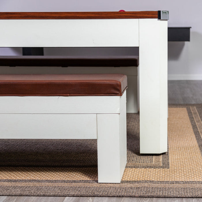 Hathaway Newport 7-ft Pool Table Combo Set w/ Benches in White