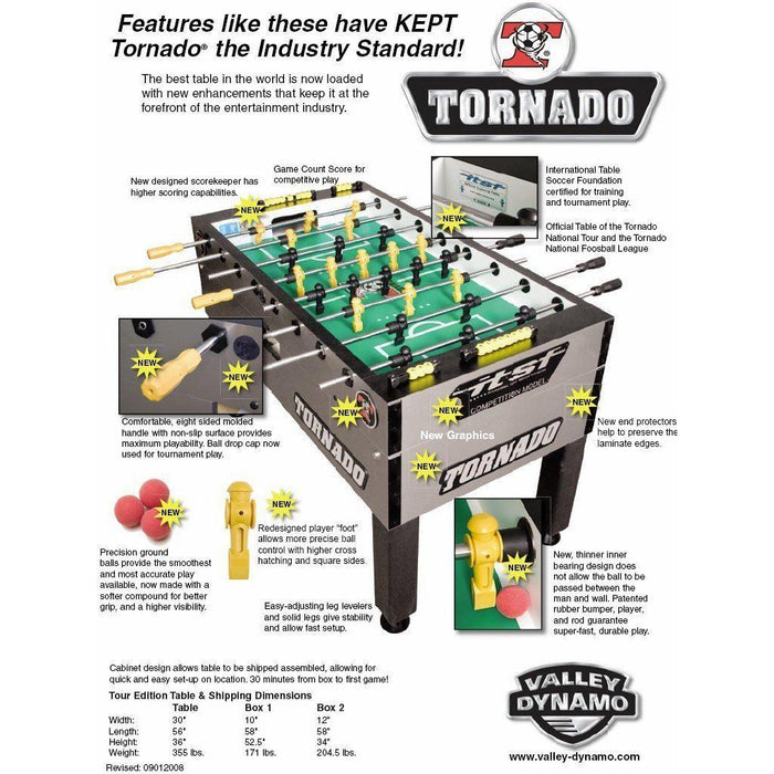 Tornado Tournament T-3000 Competition Foosball Table in Crimson Red
