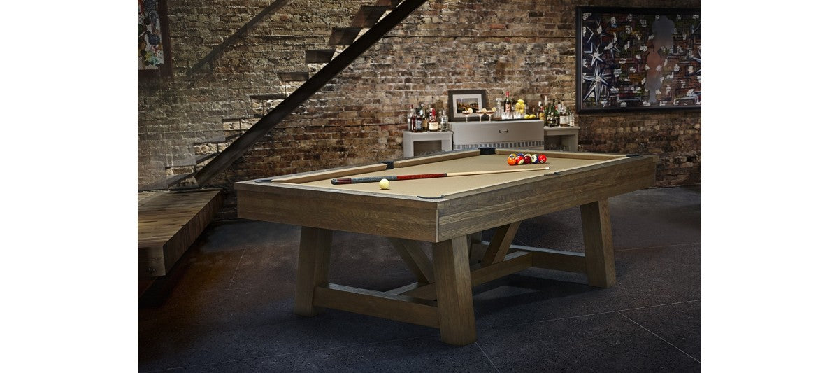 Brunswick Billiards Botanic 7' Pool Table in Rustic Dark Brown