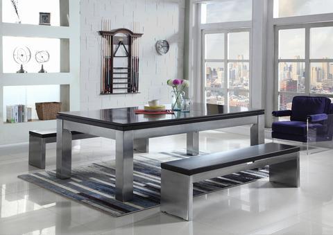 Playcraft Monaco 8' Slate Pool Table with Dining Top and Optional sitting Benches
