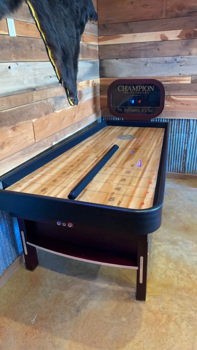 Champion 7' Bank Shot Shuffleboard Table w/Custom Stains