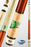 Vikna pool cue with green leaf design on a gray background