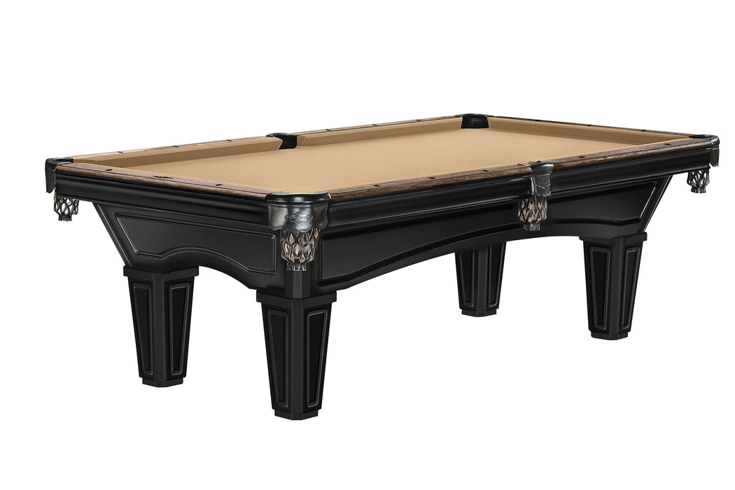 Brunswick Billiards Glenwood 8' Slate Pool Table in Matte Black/Coffee w/ Tapered Legs