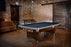 Brunswick Billiards Gold Crown VI 8' Slate Pool Table in Skyline Walnut/Espresso w/ Gully Return