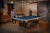 Brunswick Billiards Gold Crown VI 9' Slate Pool Table in Skyline Walnut/Espresso w/ Gully Return