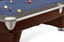 Brunswick Billiards Gold Crown VI 9' Slate Pool Table in Skyline Walnut/Espresso w/ Gully Return