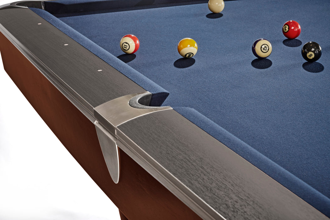 Brunswick Billiards Gold Crown VI 9' Slate Pool Table in Skyline Walnut/Espresso w/ Gully Return