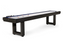 American Heritage Lanai 12' Outdoor Shuffleboard Table in Obsidian Black with scoring units.