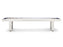 American Heritage Lanai 12' Shuffleboard Table in Pearl White with a blue surface, front view.