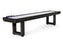 American Heritage Lanai 9' Outdoor Shuffleboard Table in Obsidian Black on white background.