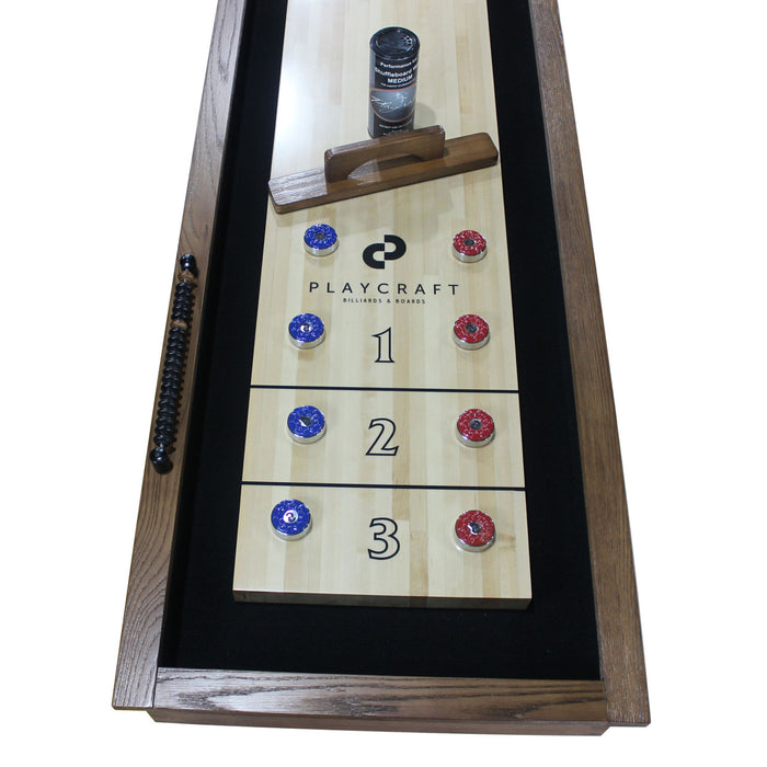 Playcraft 12' Montauk Shuffleboard Table in Pecan