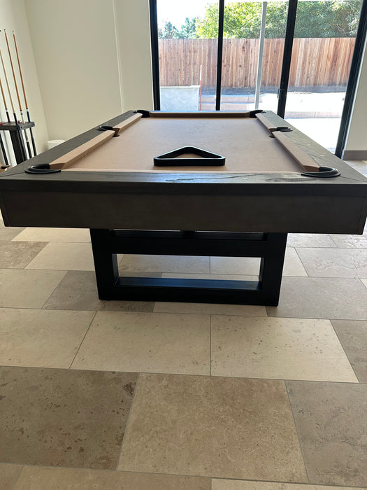 Nixon Mckay 8' Slate Pool Table in Charcoal Finish w/ Dining Top Optio ...