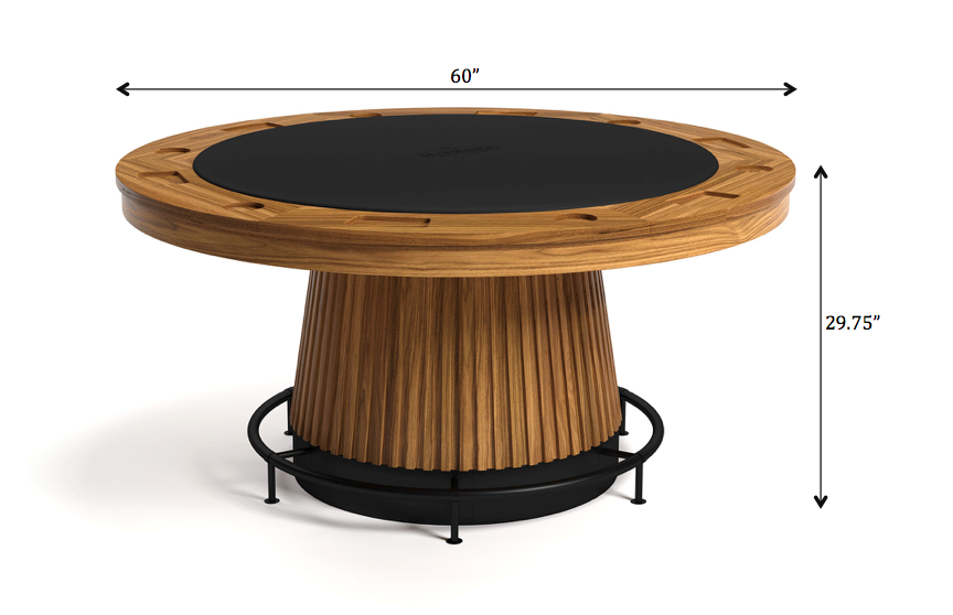 RAM Game Room Prohibition 60" Poker Table - Walnut