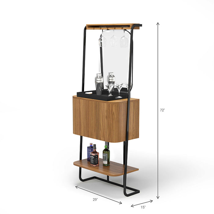 RAM Game Room Prohibition Mini Cocktail Bar - Walnut - Bar only