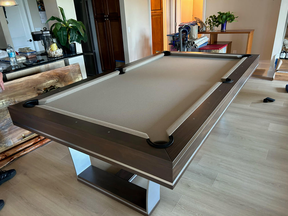 Playcraft Barcelona 8' Slate Pool Table in Walnut Gray on Silver with Felt