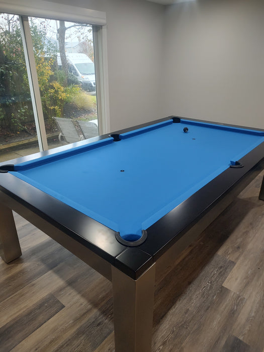 Playcraft Monaco 8' Slate Pool Table with Dining Top with Euro Blue Felt