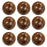 Nine brown balls in a 3x3 grid, like Bay Tek's Skee-Ball Signature Steel home arcade.
