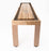 Champion 20' Richland Shuffleboard Table by Champion, solid wood, end view on white background.