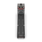 Black electronic device with digital display on a white background