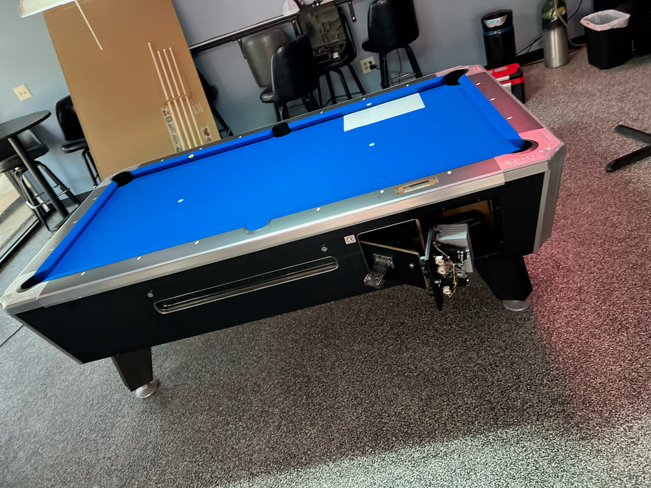 Valley Panther ZD 11X LED Coin Operated Pool Table With Coin Mechanism shown