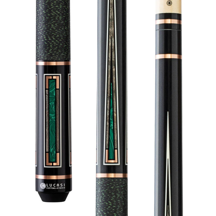 Lucasi Custom Art Deco Rose Gold & Malachite Cue - LCAD01
