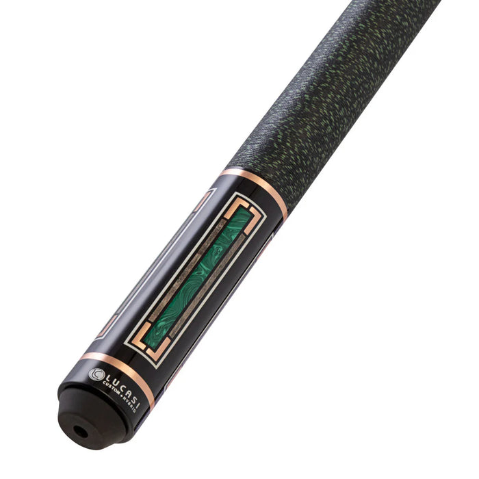 Lucasi Custom Art Deco Rose Gold & Malachite Cue - LCAD01