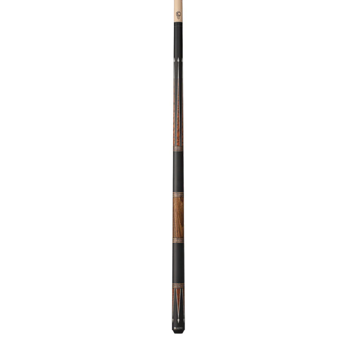 Lucasi Custom Matte Black & Snakewood/Zebrawood Wrapless Cue - LZC55