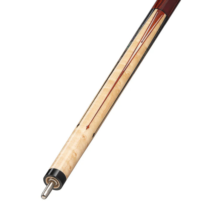 Lucasi Custom Natural Birdseye Maple & Black/White Mother of Pearl Inlays Wrapless Cue - LZC63