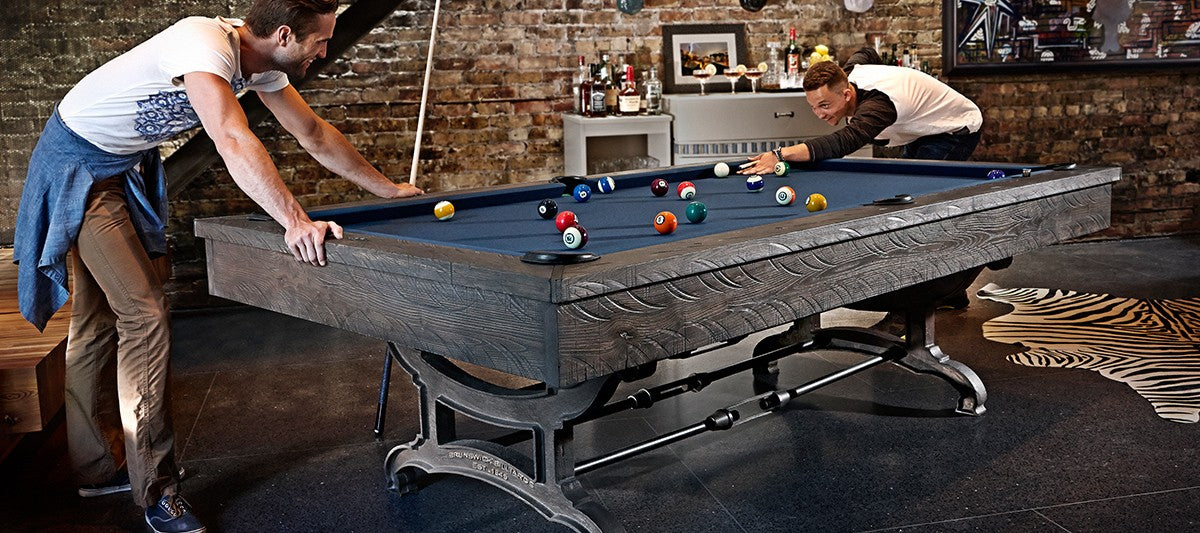 Brunswick Billiards Birmingham 8' Slate Pool Table in Charcoal