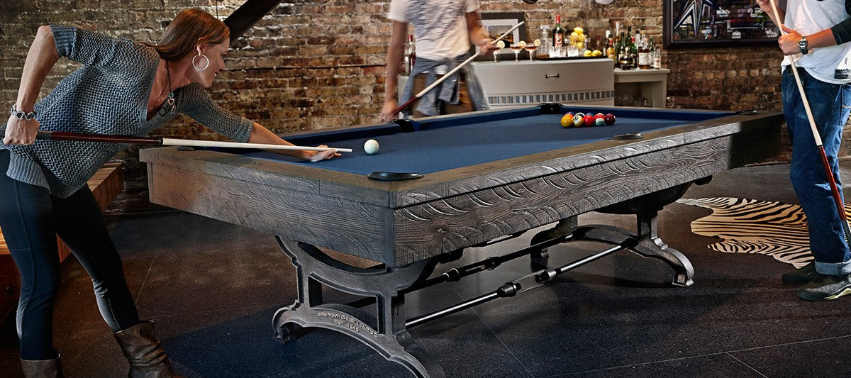 Brunswick Billiards Birmingham 9' Slate Pool Table in Charcoal