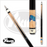 Viking pool cue with wooden shaft and black handle on a white background
