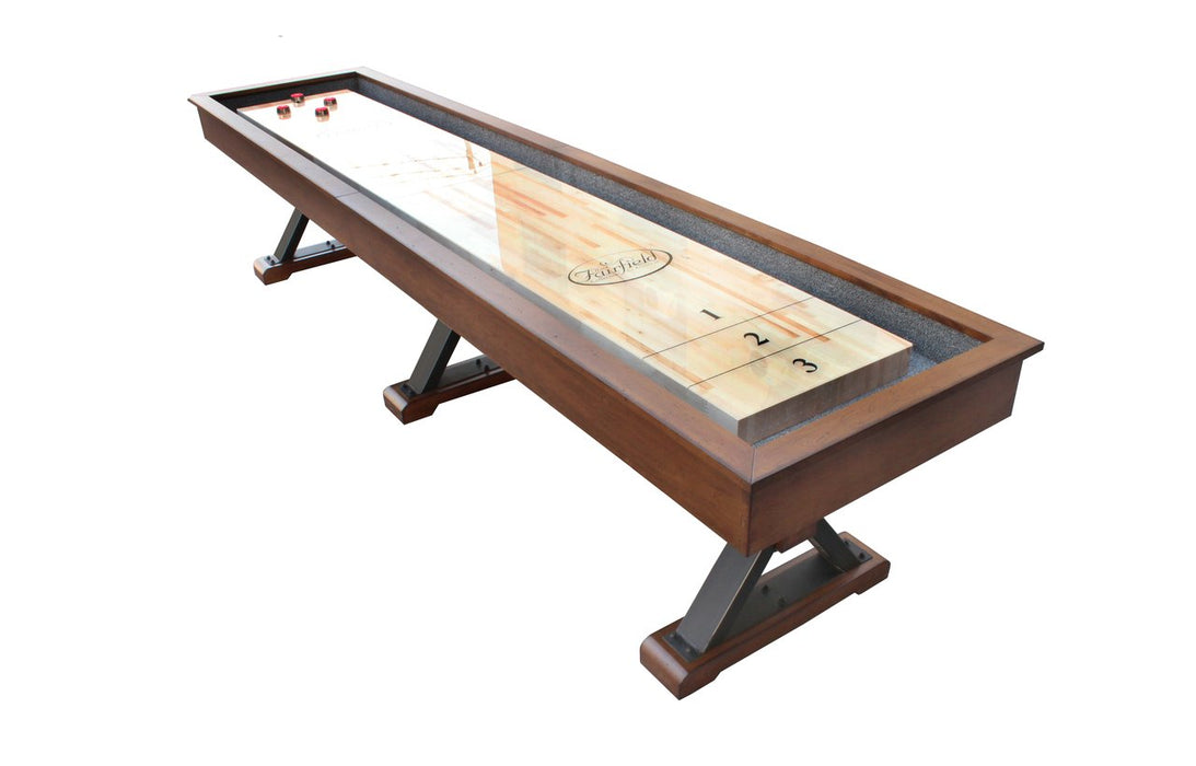 Retro Playcraft 12' Santa Fe Pro-Style Shuffleboard Table in Cocoa Bean