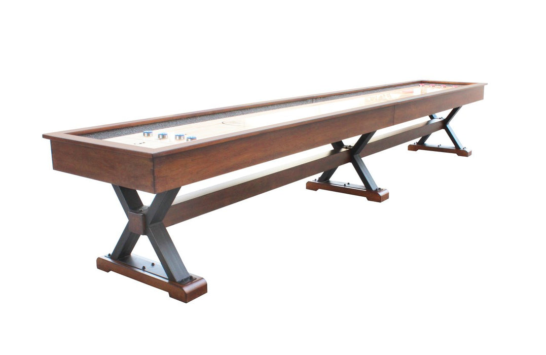 Retro Playcraft 12' Santa Fe Pro-Style Shuffleboard Table in Cocoa Bean