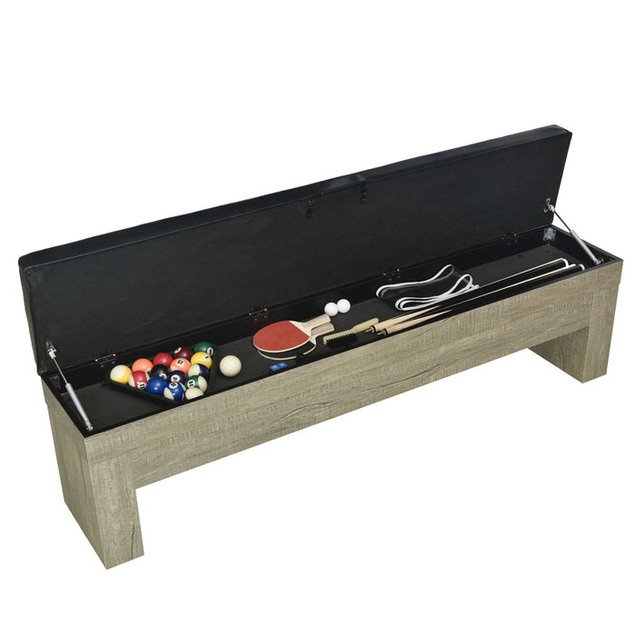 Hathaway Newport 7-ft Pool Table Combo Set w/ Benches in Rustic Grey