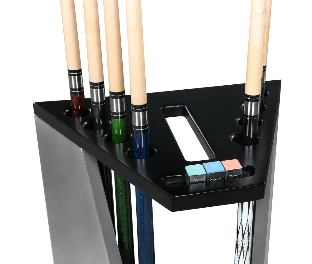 Playcraft Monaco 8 Cue Billiard Equipment Floor Rack, Black on Silver ...