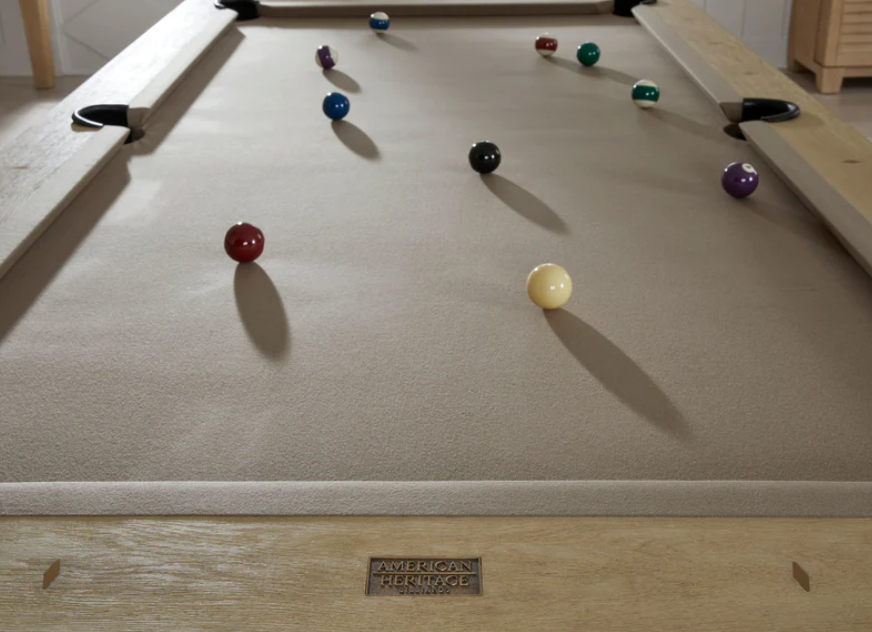American Heritage Billiards Port Royal 8' Slate Pool Table in White Oak