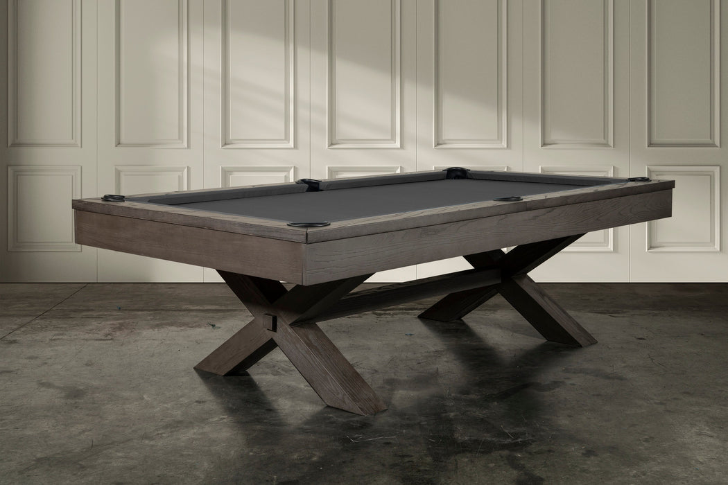 Nixon CrissyCross 8' Slate Pool Table in Charcoal Finish w/ Dining Top Option