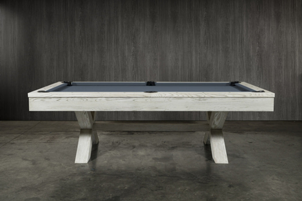 Nixon CrissyCross 8' Slate Pool Table in Whitewash Finish w/ Dining Top Option