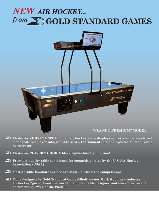 Gold Standard Games 8' CLASSIC ELITE Air Hockey Table (Coin Op)