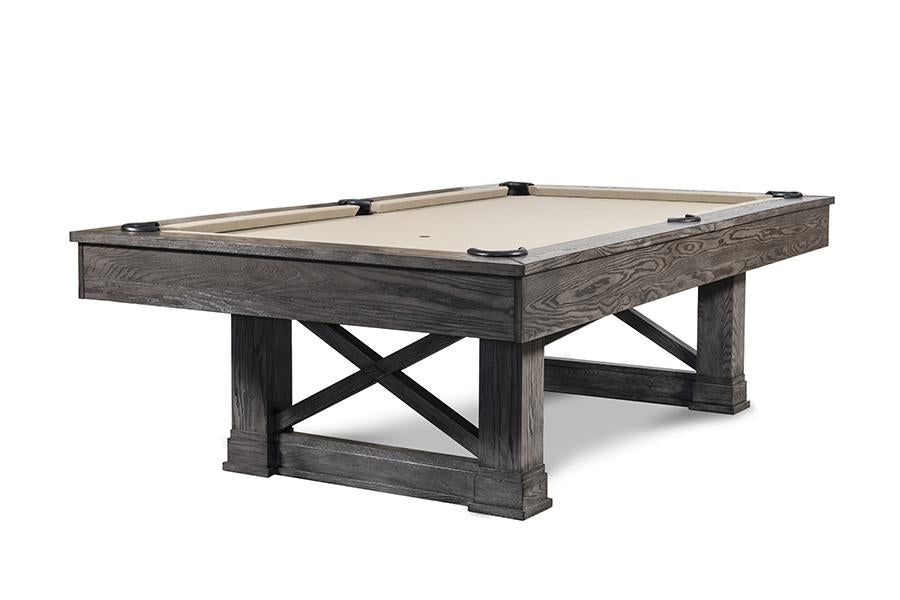 Nixon Nora 8' Slate Pool Table in Charcoal Finish w/ Dining Top Option