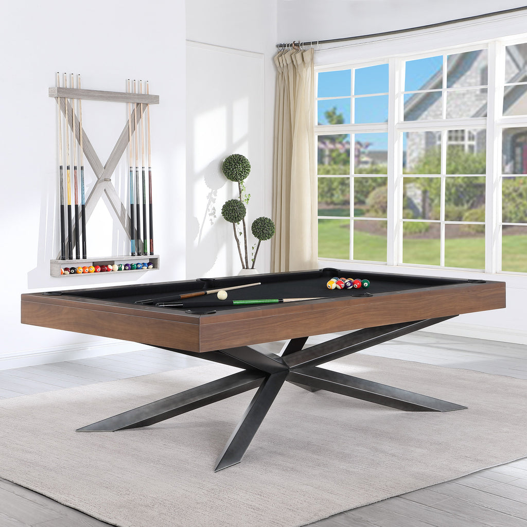 Playcraft Stella 8' Slate Pool Table in Walnut Gray — Luxe Game Tables