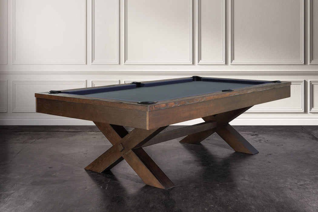 Nixon CrissyCross 8' Slate Pool Table in Brownwash Finish w/ Dining Top Option